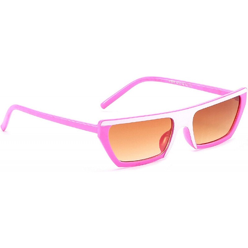 Square Classic style Sunglasses for women metal Resin UV400 Sunglasses - Pink Frame Brown Lens - CN18T2W35YE $12.59