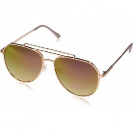 Aviator Women's R3301 Retro Metal Aviator with Brow Bar - Rope Textured Temple - Enamel Tips & 100% UV Protection - 55 mm - C...