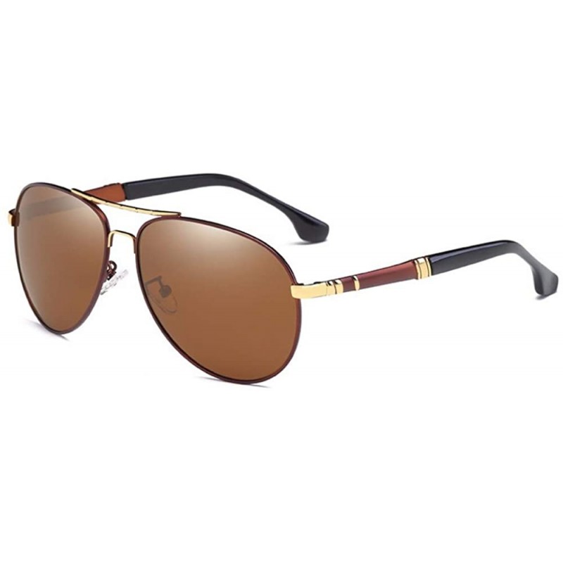 Aviator Men's Sunglasses Driving Polarizer Classic Large Frame Sunglasses - E - CK18QCC6WDD $26.22