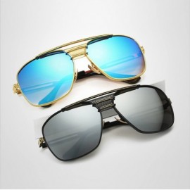 Oversized Retro Oversized Pilot Sunglasses For Men Women Unisex Metal Frame - Silver - CD185U00TC4 $15.09