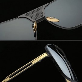 Oversized Retro Oversized Pilot Sunglasses For Men Women Unisex Metal Frame - Silver - CD185U00TC4 $15.09