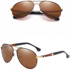 Aviator Men's Sunglasses Driving Polarizer Classic Large Frame Sunglasses - E - CK18QCC6WDD $26.22