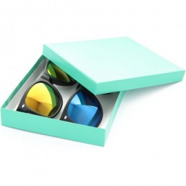 Aviator Men Women Retro Sunglasses Flash Color Mirror Lens UV Protection - Black/Sunset & Black/Blue - CT126EBAKRH $9.90