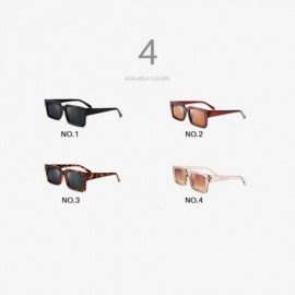 Goggle Sunglasses Women Rectangle Frame Transparent Brand Designer Retro Sun Glasses Unisex Square Brown UV400 AE0664 - C4197...