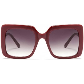 Oversized Oversized Square Sunglasses Women Fashion Sun Glasses Women Gift - Burgundy - CT18O3Q42GD $12.74