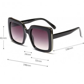 Oversized Oversized Square Sunglasses Women Fashion Sun Glasses Women Gift - Burgundy - CT18O3Q42GD $12.74