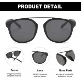 Round Round Sunglasses for Women Fashion-Vintage Retro Stylish Polarized Eyewear 100% UV Protection (6078gray) - C418T3REXWO ...