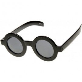 Goggle Retro Fashion Bold Frame Horned Rim Round Circle Sunglasses (Black) - C711F5C7TQ3 $8.63