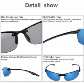 Sport Rimless Sports Sunglasses for men women Running Driving Fishing Tr90 Superlight Frame JE027 - C118O8ETQDY $40.43