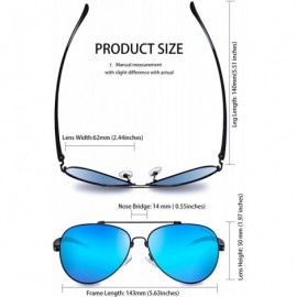 Aviator Polarized Blue Aviator Sunglasses for Women-Men Black Sunshade-UV400 Protection - Blue - CQ18IL8DWLI $12.70