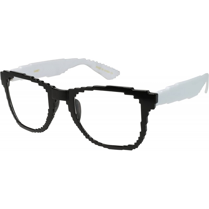 Wayfarer 1980's Digital Horned Rim Frames 540827TT-CL - Black/White - CT11K537XYF $8.34