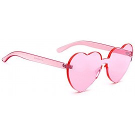 Sport Women Rimless Sunglasses Mirror Candy Color Integrated Transparent Eyewear - Pink - C719357TECL $14.69