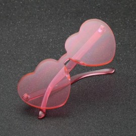 Sport Women Rimless Sunglasses Mirror Candy Color Integrated Transparent Eyewear - Pink - C719357TECL $14.69