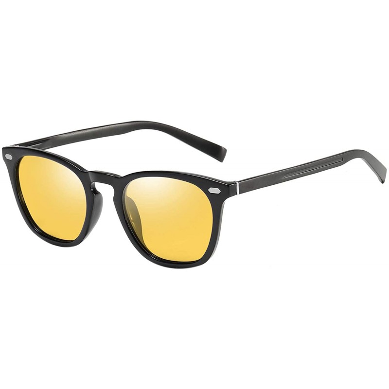 Oversized Men's Driving Polarized Sunglasses Metal Frame Ultra Light - Yellow - CY1938M5922 $13.88