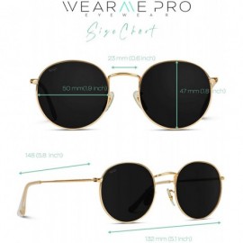 Wayfarer Reflective Lens Round Trendy Sunglasses - Gold Frame / Pink Mirrored Lens - CU17XWD37UI $18.95