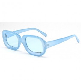 Oversized Women Retro Bold Square Oversized UV Protection Fashion Sunglasses - Blue - C618ISYK87N $10.26