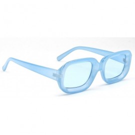 Oversized Women Retro Bold Square Oversized UV Protection Fashion Sunglasses - Blue - C618ISYK87N $10.26