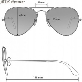 Aviator Vintage Classic Fashion Aviator Sunglasses Tri-Layer UV400 Unisex - Sport Frame Silver/Transparent Blue Lens - CR123I...