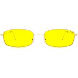 Oversized New Fashion Trend Vintage Rectangular Small Sunglasses for Men and Women - Golden Frame Yellow Lens - C718R23X08E $...