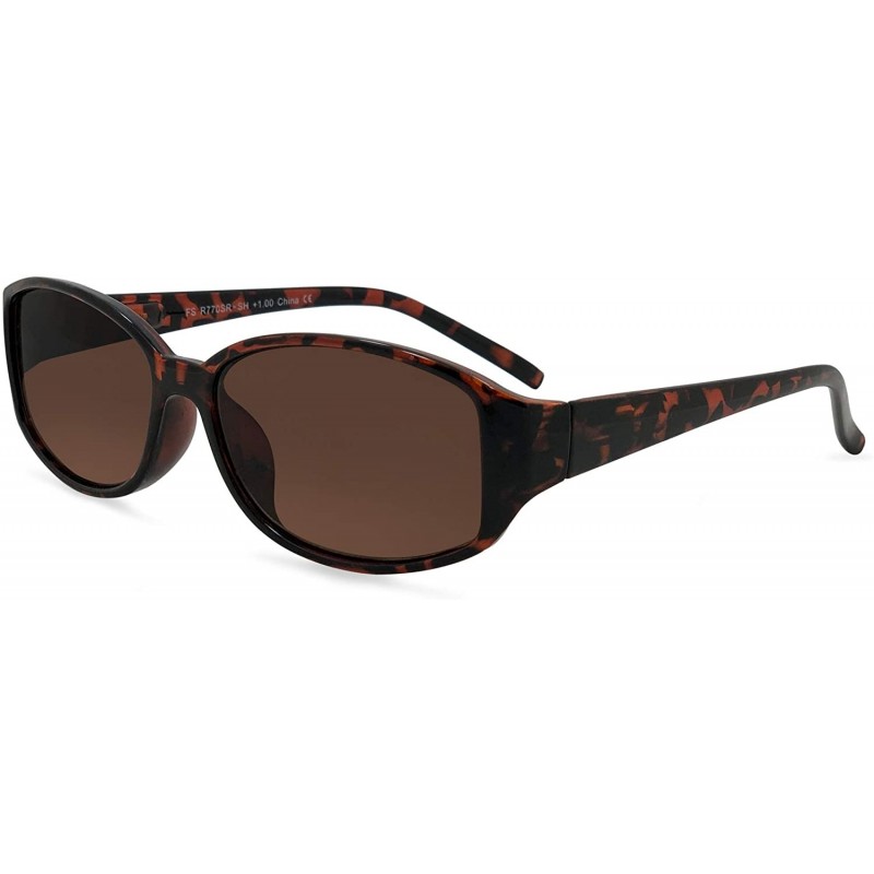 Round Stylish Full Reader Sunglasses - Tortoise - CG11DXLOJOD $17.76