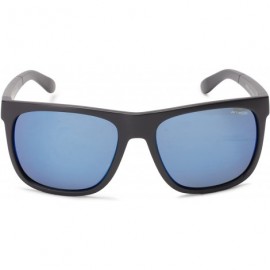 Sport Men's An4143 Fire Drill Square Sunglasses Rectangular - Matte Black/Blue Mirror - CM116WGZ6JD $46.39