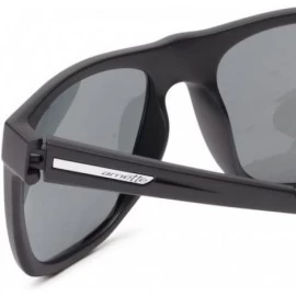 Sport Men's An4143 Fire Drill Square Sunglasses Rectangular - Matte Black/Blue Mirror - CM116WGZ6JD $46.39