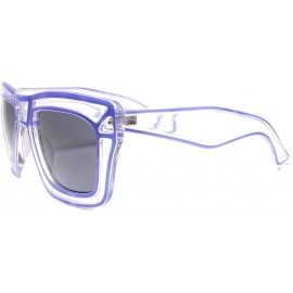 Square Futuristic Tron Inspired Cool Transparent Mens womens Party Sunglasses - Purple - CS18U4KOZ9N $9.77