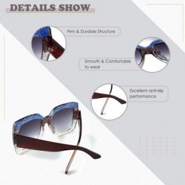 Square Oversized Square Sunglasses for Women Multi Tinted Fashion Modern Shades - C418NO9QAM8 $13.66