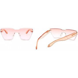 Oversized Oversized Personality Protection Sunglasses - Pink - CR1997LMICH $56.47