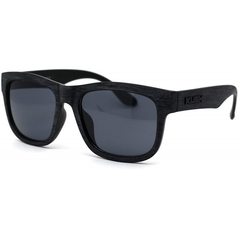 Sport Mens Brushed Wood Grain Sport Horn Rim Black Lens Sunglasses - Blue Wood Grain - C7194UD040H $8.94