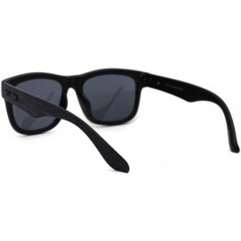 Sport Mens Brushed Wood Grain Sport Horn Rim Black Lens Sunglasses - Blue Wood Grain - C7194UD040H $8.94