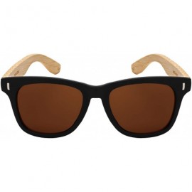 Wayfarer Classic Genuine Horned Rim Bamboo Sunglass 540845BM-SD - Matte Black/Brown Lens - CT18203ANXS $10.55