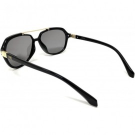 Semi-rimless Unisex Women Men Fashion Sunglasses 100% UV Protection - See Shapes & Colors - Black Gold Smoke - CI18CCWS8U8 $1...