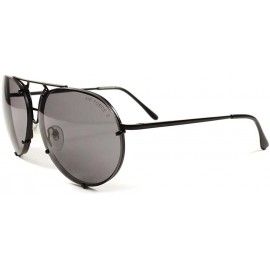 Aviator Retro Military 80's Fashion Womens Mens Rimless Air Force Style Sunglasses - Black - CZ18XRH0CLA $10.94