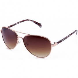 Shield Aviators Oversized Temple Design UV Protection Shield Lenses Pilot Style - White/Leopard - C517YY567HX $8.75