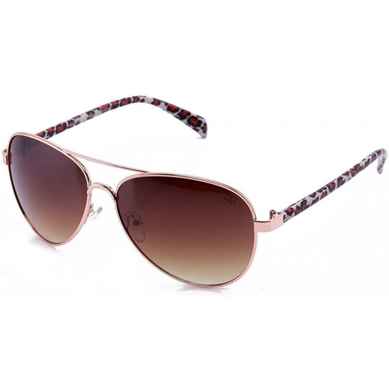 Shield Aviators Oversized Temple Design UV Protection Shield Lenses Pilot Style - White/Leopard - C517YY567HX $8.75