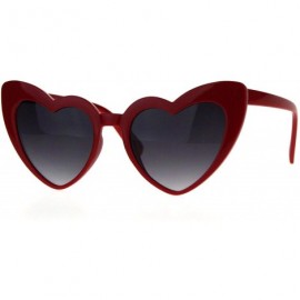 Oversized Women Lovely Heart Shape Over-sized Sunglasses Halloween Cat Eye Retro Sun Glasses UV400 - Burgundy Frame 1 Pack - ...