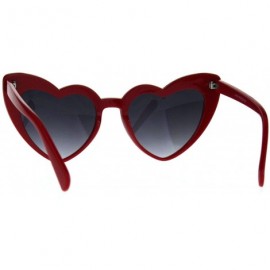 Oversized Women Lovely Heart Shape Over-sized Sunglasses Halloween Cat Eye Retro Sun Glasses UV400 - Burgundy Frame 1 Pack - ...