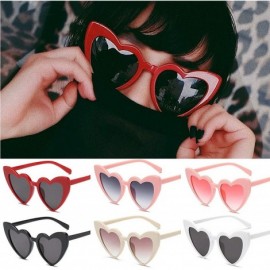 Oversized Women Lovely Heart Shape Over-sized Sunglasses Halloween Cat Eye Retro Sun Glasses UV400 - Burgundy Frame 1 Pack - ...