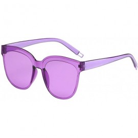 Oval UV Protection Sunglasses for Women Men Full rim frame Square Acrylic Lens and Frame Sunglass - J - C8190347OGC $8.56