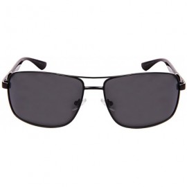 Rectangular Oversized Metal Polarized Aviators 1205-P - Matte Black - CF182LYNIQ8 $11.92