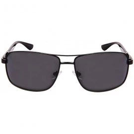 Rectangular Oversized Metal Polarized Aviators 1205-P - Matte Black - CF182LYNIQ8 $11.92