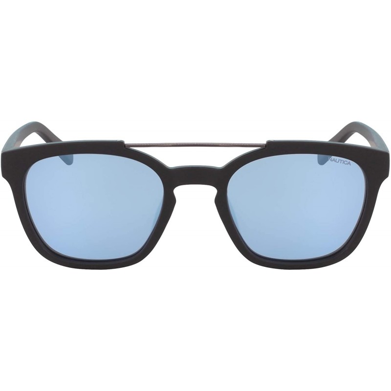 Rectangular Men's N3638sp Rectangular Sunglasses - Matte Black/Blue Polarized - CE18Q72C70R $40.90