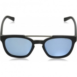 Rectangular Men's N3638sp Rectangular Sunglasses - Matte Black/Blue Polarized - CE18Q72C70R $40.90