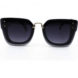 Oversized 7942-1 Oversized Rimless Flat Sunglasses - Solid Black - C618OOOST8I $11.31