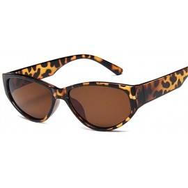 Cat Eye Sexy Cat Eye Sunglasses Women Mirror Sun Glasses Ladies Round Lens Shades For Female Eyewear UV400 - Leopard - CK198X...