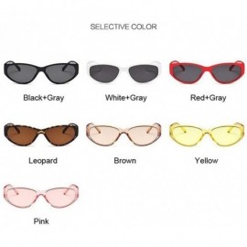 Cat Eye Sexy Cat Eye Sunglasses Women Mirror Sun Glasses Ladies Round Lens Shades For Female Eyewear UV400 - Leopard - CK198X...