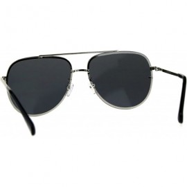 Rectangular Mens Classic Luxury Designer Pilots Fashion Sunglasses - Silver Black - CM18CIAXWYH $13.49