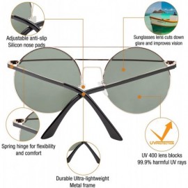 Round Round Designer Sunglasses for Women Men Double Bridge UV400 Protection Flat Lens - CD18DXYZZIW $10.25