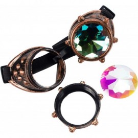 Goggle Steampunk Goggles Festival Kaleidoscope Glasses with Rainbow Prism Lens - Old Sliver - CW18SZWKWEQ $8.66